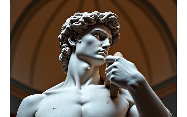 Michelangelo Dávid szobra Florence-ben, közelkép